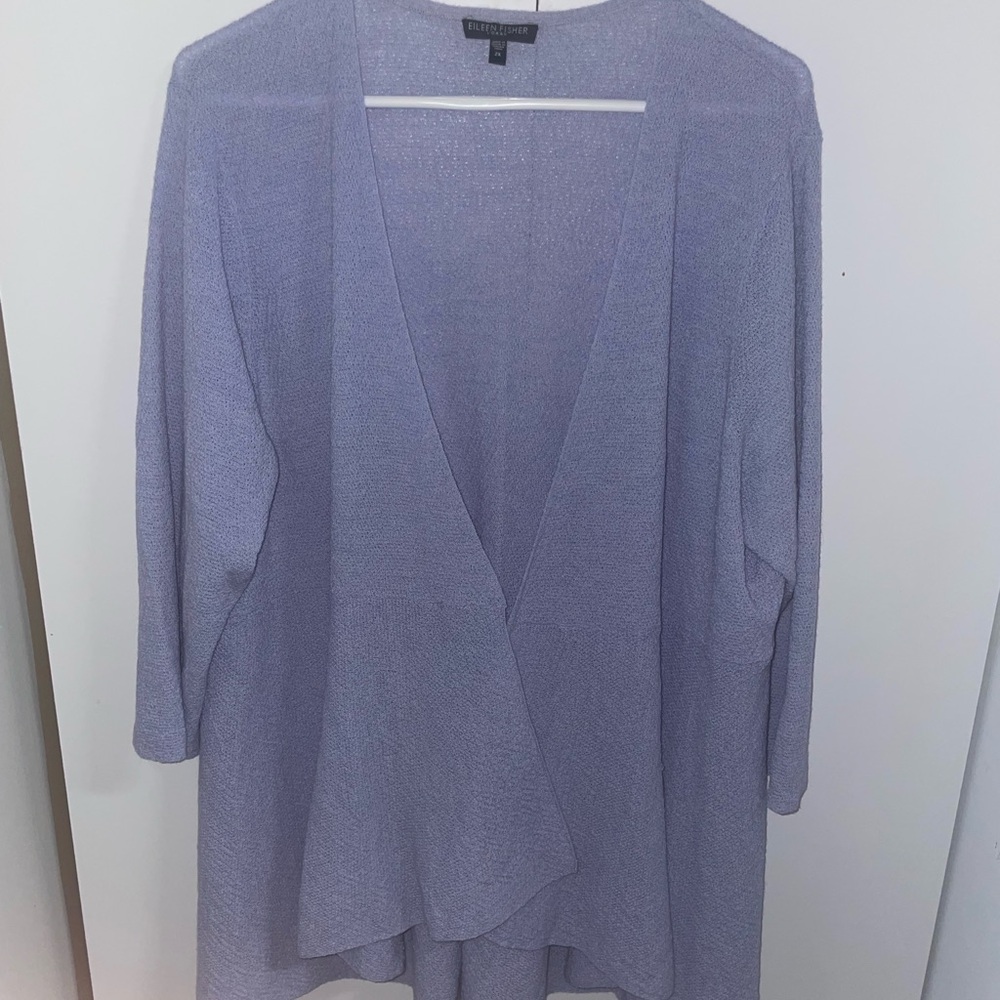 Eileen Fisher Women's Light Purple Ooen Cardigan